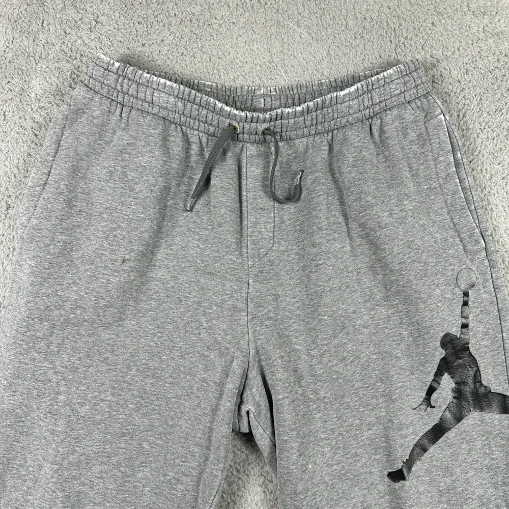 Jordan Jumpman Fleece Sweatpants Mens Large Gray Joggers Graphic‎ DA6803-091